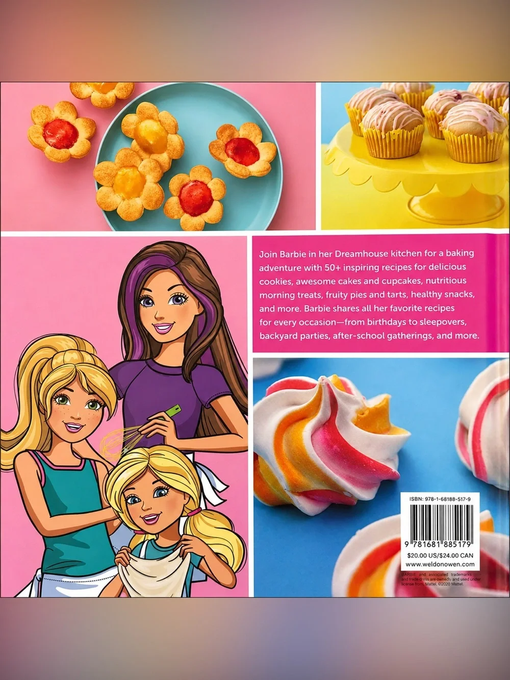 Barbie Bakes! Hardcover Kids Cookbook | 50+ Recipes | 128 Pages NEW